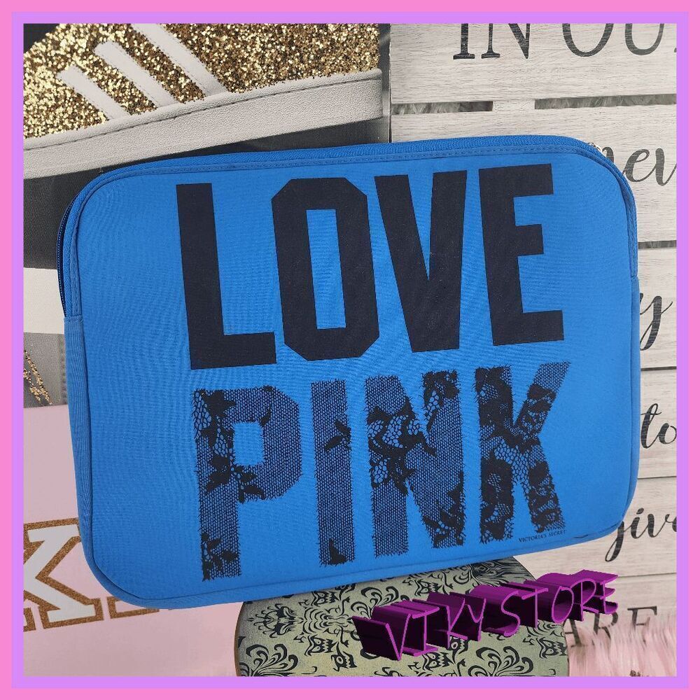 💖 NWT PINK Blue Tech Sleeve Case 15"x10" by Victoria's Secret #7246 💖